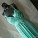 Grecian Goddess Maxi Dress Small 4 6 8 Aqua Pastel Torquoise Slinky Prom Evening