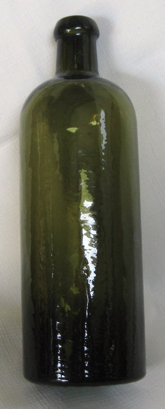 Antique Black Glass Bitters Bottle Saxlehner Hunyadi Janos