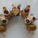 Set of seven handmade lampwork beads in tan-brown and yellow-handmade glass beads-SRA