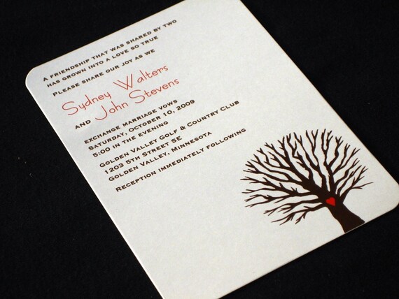 Heart Tree Wedding Invitation Sample Set