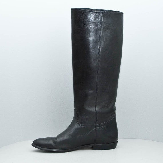 vintage Nine West black leather riding boots 7M