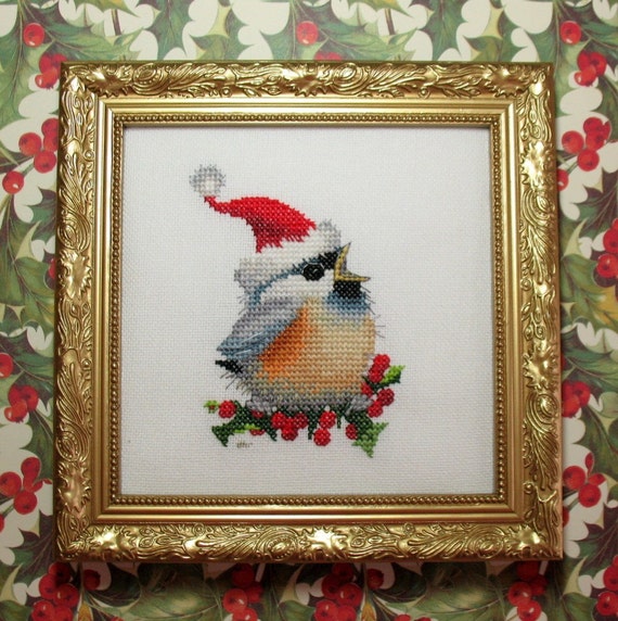 christmas-chickadee-cross-stitch-pattern-pdf-black-capped-etsy