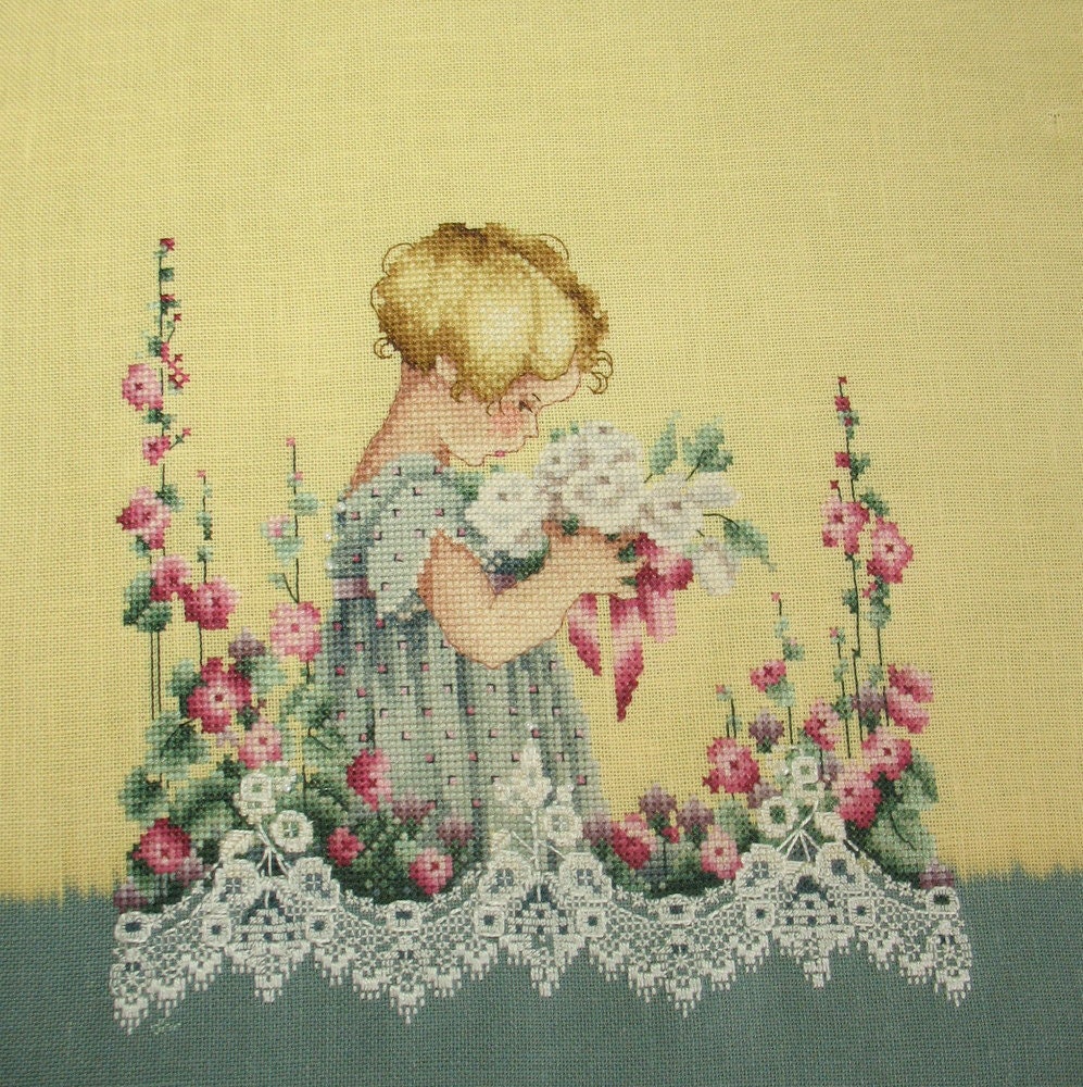 Completed Cross Stitch Emma's Garden