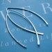 Rustic Silver Teardrop Wishbone Open Hoop Hammered Earrings