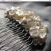 Fall Sale Save15% Hair Comb, Keishi Pearls,Crystals, Frosted Teardrops,Bridal, Handmade