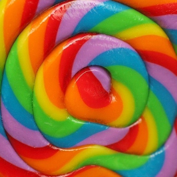 Sugar Swirl Fine-Art Rainbow Lollipop Candy Print by stoopidgerl