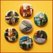 I Heart Detroit - 1.25 inch Pinback Buttons (7) with secret bonus button - SALE