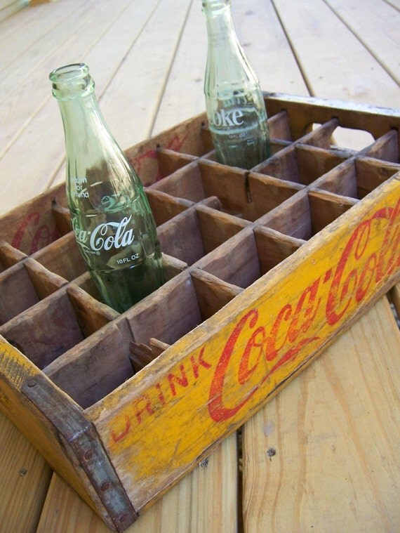 Vintage CocaCola Crate Yellow With Red Logo