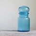 Vintage Blue Bubble Top Glass Jar - Made In Belgium
