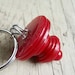 Vintage Stacked Buttons Key Ring - Cherry Red