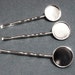 50 Bobby Pins with Blank Round Trays or Pads for Cabochons and Glass