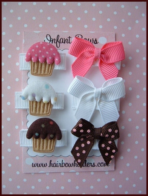 INFANT newborn VELCRO® Hair Bows Clips Baby's First Bow