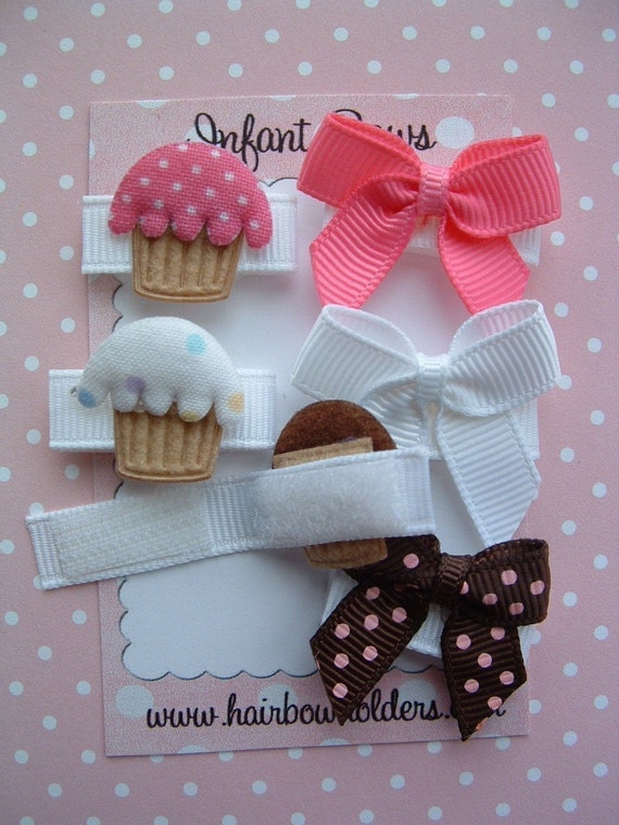 INFANT newborn VELCRO Hair Bows Clips Baby's by HairBowHolders