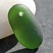 Drilled Sea Glass, Flawless Deep Green
