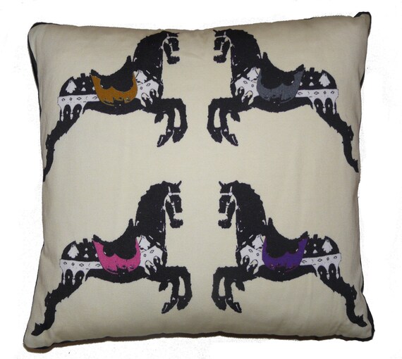 Items similar to Horse Carousel Ranch Printed Cushion on Etsy