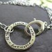 Journal Circle NECKLACE . Parsley, Sage, Rosemary, Thyme . NEW Journaling Lowercase Font . READY TO SHIP in 16 inch length-