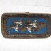 Victorian Calling Card Holder - Beaded Flowers and Leather - 1890s