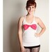 Pink White BOW Tank Top Handmade Shirt Diy