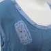 Plus Size Blue Tulips Linen Top recycled clothing womens tunic 2X 3X