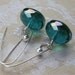 Earrings deep aqua czech glass - Peacock Dancing