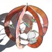Dashing Dogwood - Medium Stained Glass 3D Sphere...Flower 3Dimensional Nature Scene Home Decoration Suncatcher Leaves Branches