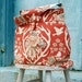 Terra Cotta Hobo Bag, Deer Antler, Floral Drop Azure, Reversible