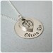 Hand Stamped Mommy Necklace - Personalized New Baby Jewelry - Sterling Silver Keepsake