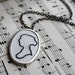 Jane Austen (embroidered Jane Austen sillouette pendant on antiqued chain)