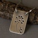 Dandelion Necklace Hand Pierced Metalwork Pendant Dog Tag Style Pendant - Make a Wish