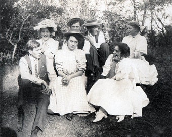 vintage photo 1903 Teenage Girls and Boys Acton California