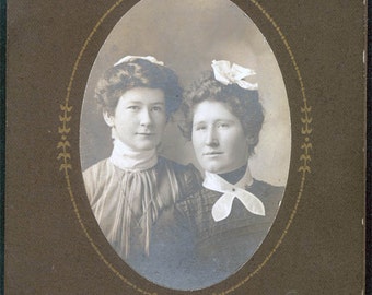 vintage photo Beautiful Mother and Daughter Gingers cabinet