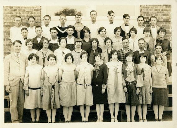 Oklahoma High School 1930s Teenagers vintage photo