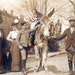 vintage photo 1900 Girl and Well to do Brother w Donkey Poor BOy assistant