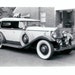 vintage photo White 1937 Packard automobile in Driveway