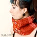 SALE Red and Floral Patched neckwarmer/ cowl/ tube scarf