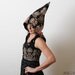 Goblin Hood Bolero in Baroque Pink and Black milleraies velvet - Sz M