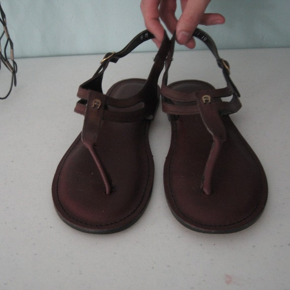 vintage ETIENNE AIGNER THONG GLADIATOR sandals SIZE 9