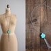 SALE 1980s vintage turquoise stone tassel necklace