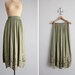 vintage avocado openwork billow skirt