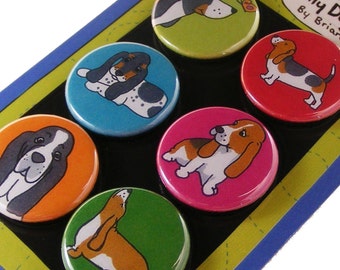Basset Hound Magnets- Silly Dog Breed Magnets
