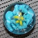 Lampwork Marble, Implosion Marble, turquoise glass flower marble, SRA marble