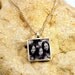 Large Heavy Square Sterling Custom Photo Charm on Sterling Ball Chain