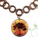 Fall Tree Copper Necklace - Geoforms SHIMMERZ Reversible Art Glass - Shimmer and Glow Tree