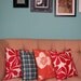 NEW SALE Brilliant Red Floral on White Pillow Cover