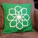 Geo Modern Flower Pillow Cover in Grass Green
