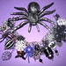 Spider Web Charm Bracelet Beads Charms Trinkets OOAK Vintage & New Eclectic Statement Piece Halloween Rockabilly Jewelry Gothic Punk