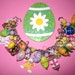Easter Charm Bracelet Jewelry Bunny Eggs Chicks Charms Beads & Trinkets Repurposed Upcycled Statement Piece