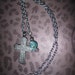 Sugar Skull Necklace Day of The Dead Mexican Jewelry Charm Pendant Cross Turquoise Skull Rose Beads Rockabilly OOAK Free Ship US or Canada