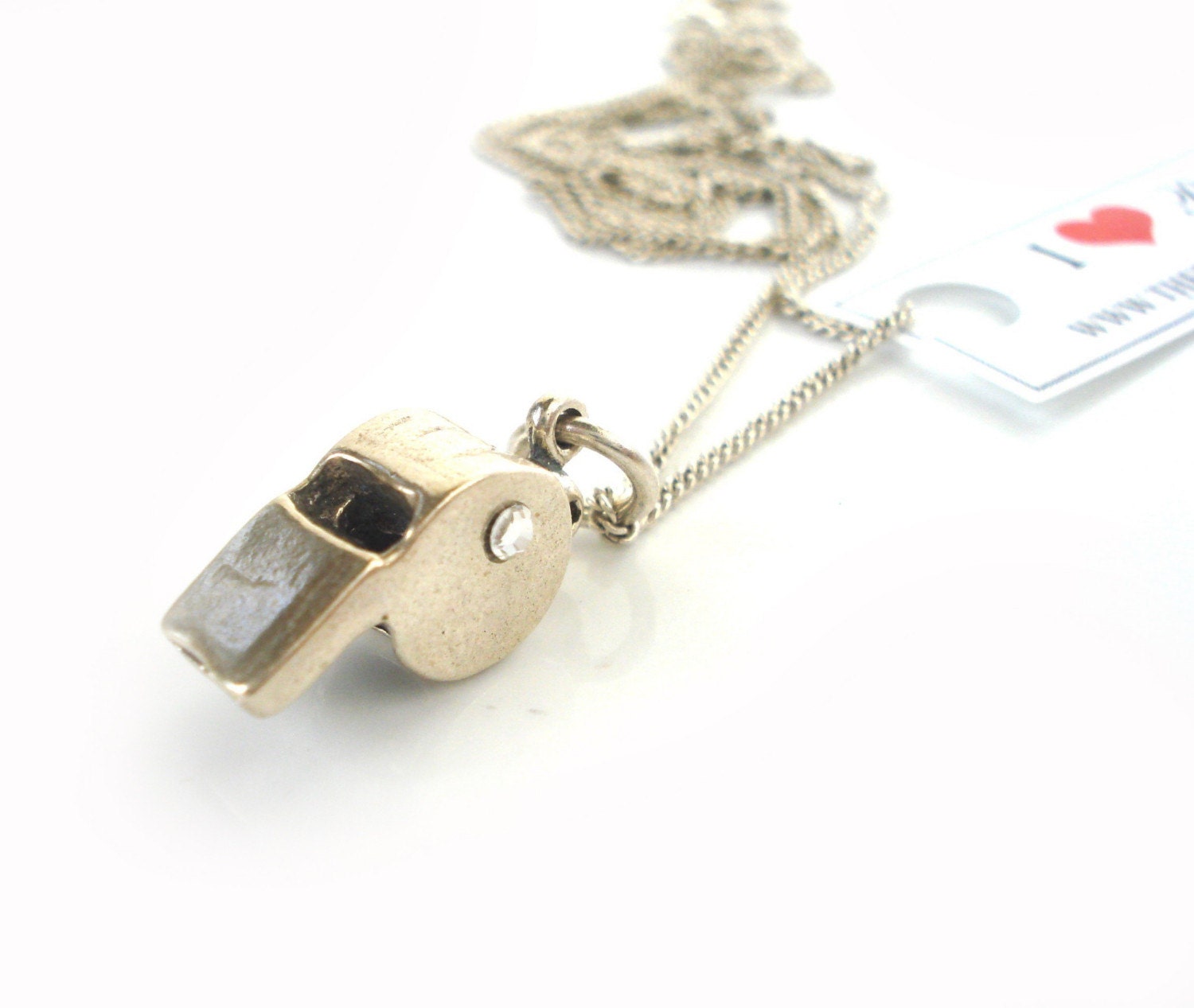 Sterling Silver. 925 Whistle Necklace by by Thepuddingstore