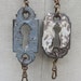 CLOSEOUT SALE 2x pcs. Wholesale lot bulk antique Escutcheon key hole chain Necklace Charm holder lanyard hardware Found Object c11